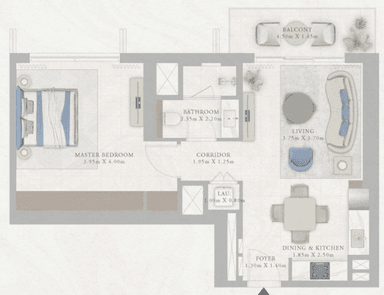 Type 1 1BDR (1) TOWER 1