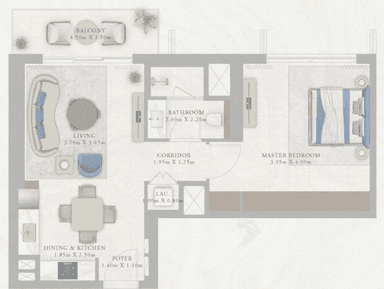 Type 6- Tower 1 1 bed