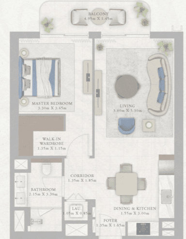 Type 5-Tower2 1 bedr