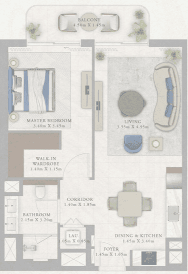 Type 8-Tower2 1 bedr