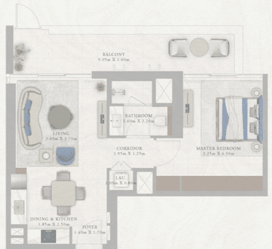 Type 9-Tower2 1 bed