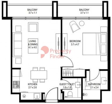 1 Bedroom Apartment