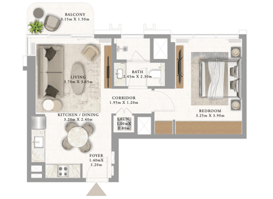 Building 1 _ Type 2A 1BDR